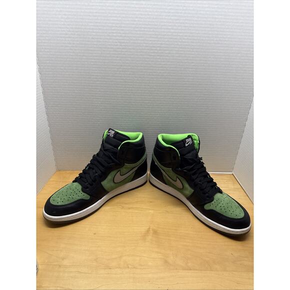 Air Jordan 1 Hi Zoom Air Zen Green CK6637-002 High Black Tomatillo Sz 10.5 - Picture 4 of 10